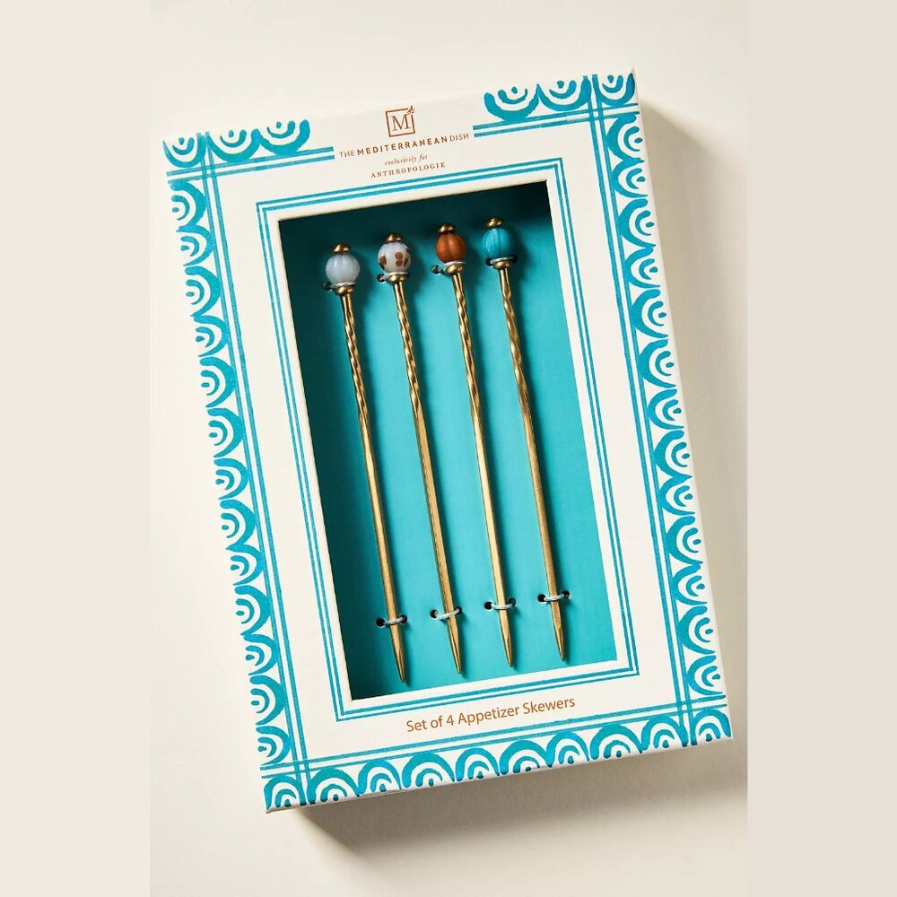 NEW The Mediterranean Dish Appetizer Skewers, Set of 4